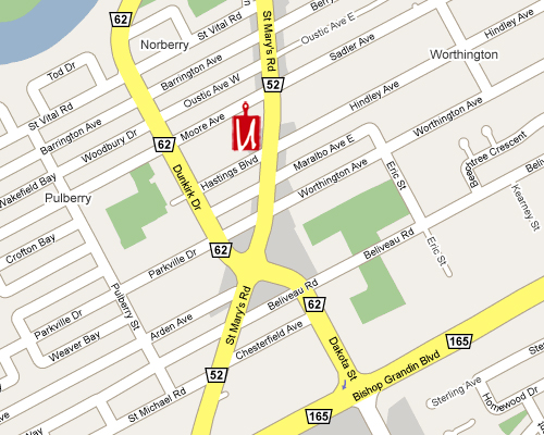 Map to the Crusty Bun Bakery
